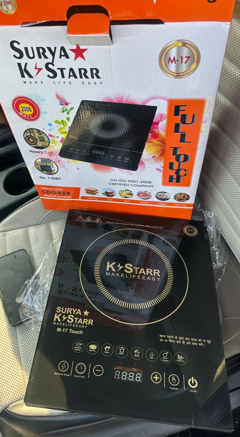 Surya K★Starr M-17 Touch Induction Cooktop 2000W with Digital Display & Multi-Function Cooking